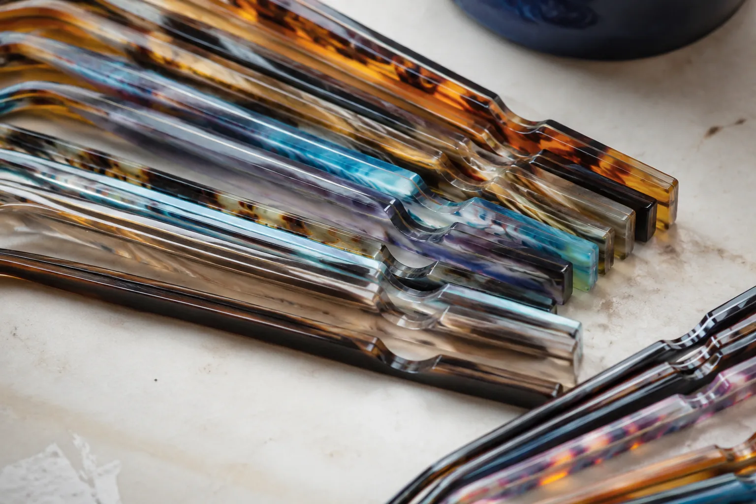 Acetate Lamination, Marbling, and Layered Color Effects