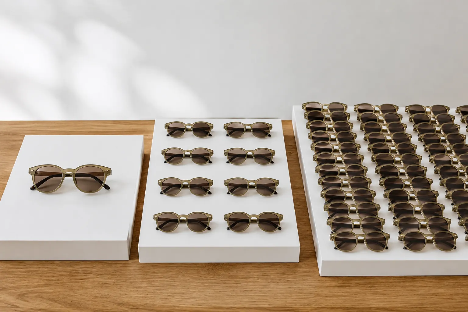 Sunglasses Order Tiers: 50, 300, and 1,000 Pairs