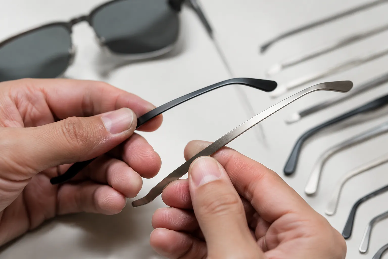 Memory Metal vs Stainless Temples for Custom Sunglasses