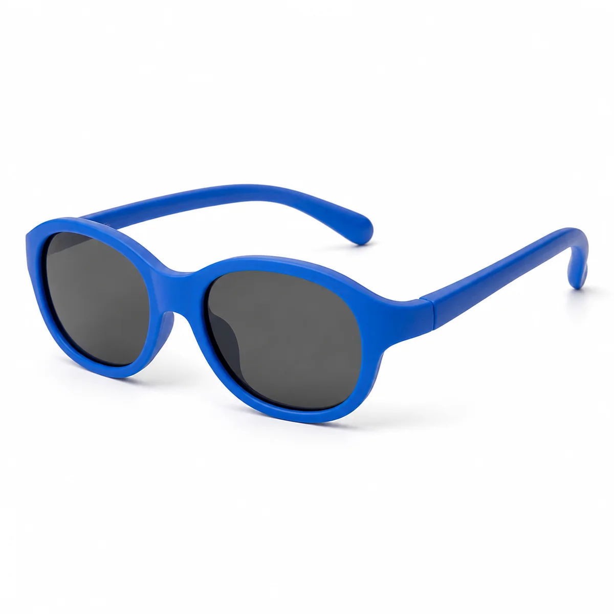 Blue flexible kids sunglasses product photo on white background