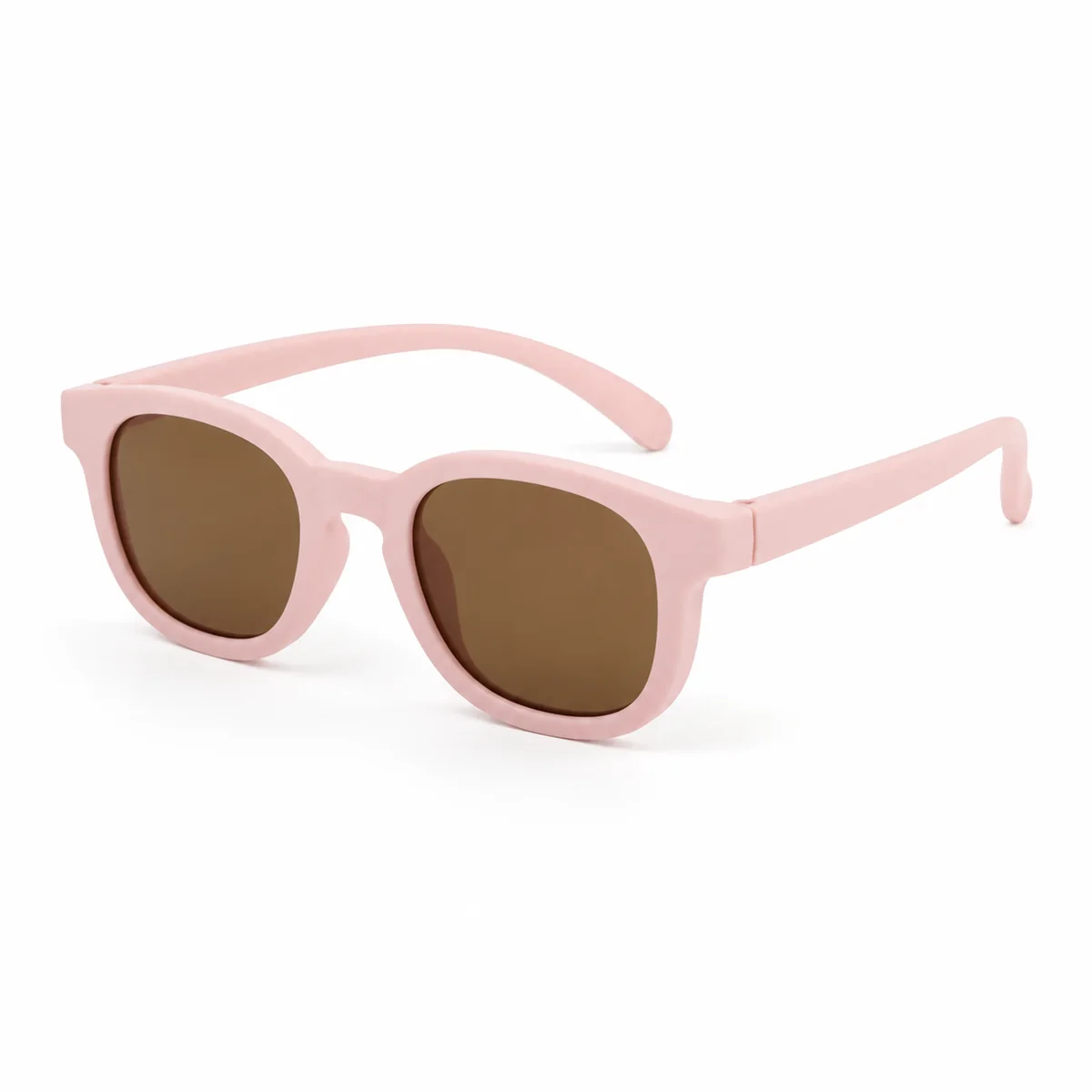 Pink flexible kids sunglasses product photo on white background